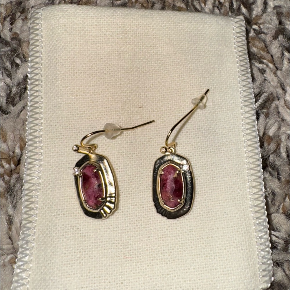 Elegant Gold and Garnet Earrings